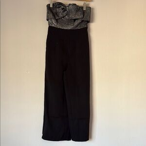 Sam Edelman Black and Gray Strapless Wide Leg Pants